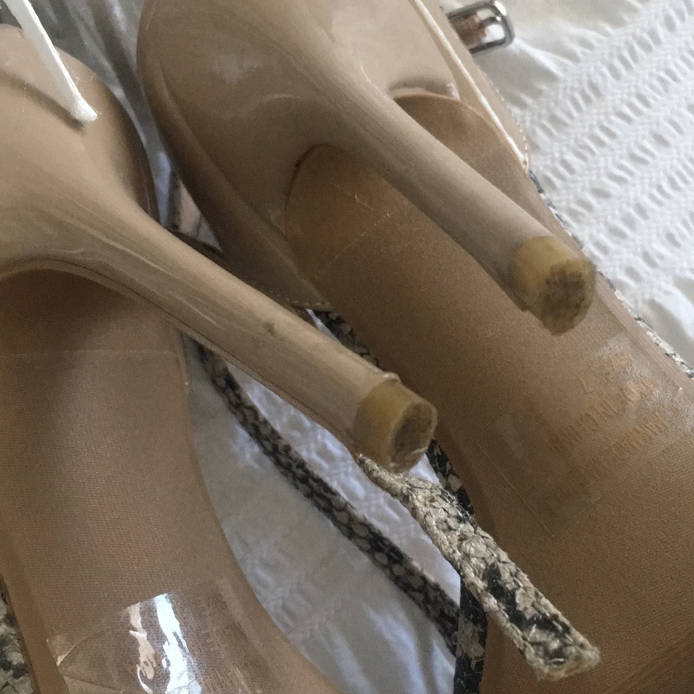 4 inch python/nude heels - Picture 3 of 3